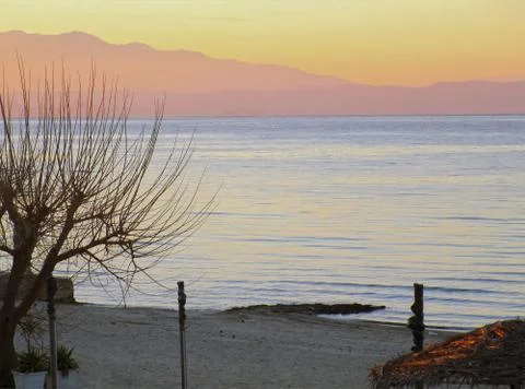 Sunrise over the beach Stock Photos