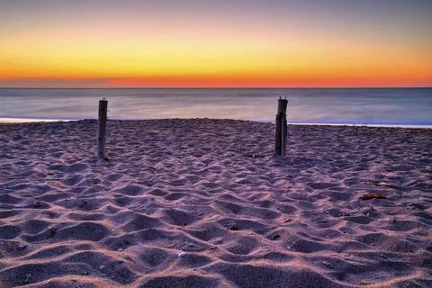 Sunrise over the beach Stock Photos