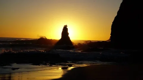 Sunrise over Beach Timelapse Stock Footage 77374803
