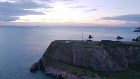 Sunrise over BERRY HEAD LIGHTHOUSE, Berry Head, Brixham, Devon, England Stock Footage 166487278