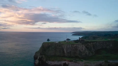 Sunrise over BERRY HEAD LIGHTHOUSE, Berry Head, Brixham, Devon, England Stock Footage 166487707