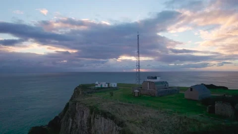 Sunrise over BERRY HEAD LIGHTHOUSE, Berry Head, Brixham, Devon, England Stock Footage 166487934