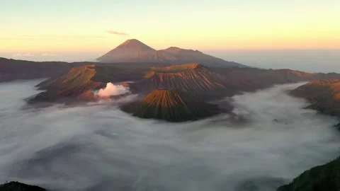 Sunrise over Bromo Volcano Stock Footage 244632653