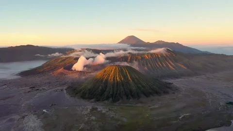 Sunrise over Bromo Volcano Stock Footage 244632778