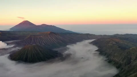 Sunrise over Bromo Volcano Stock Footage 244632939