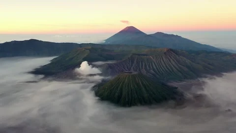 Sunrise over Bromo Volcano Stock Footage 244633005