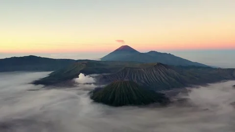 Sunrise over Bromo Volcano Stock Footage 244633061