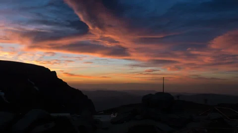 Sunrise over Bucegi mountains Stock Footage 39744253