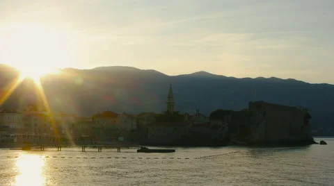 Sunrise over Budva. Time lapse Stock Footage 64774842