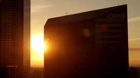 Sunrise over building Stock Footage 97229445