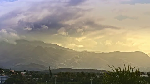 Sunrise over the Caledonian range Stock Footage 135354773