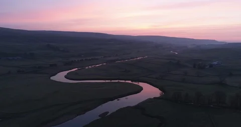 Sunrise over calm river Stock Footage 108741602