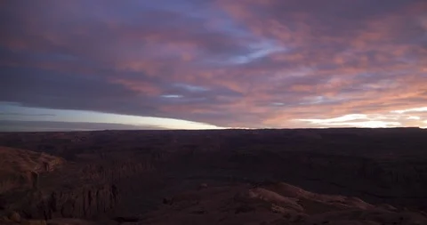Sunrise over canyon of  the Dirty Devil River near Hanksville, Utah - Time lapse Stock Footage 92207862