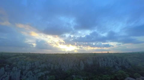 Sunrise over the Canyon Stock Footage 64535034