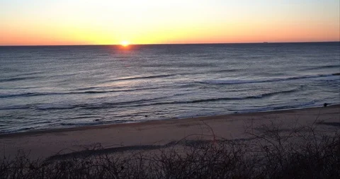 Sunrise over Cape Cod with zoom Stock Footage 119988908