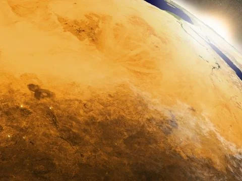 Sunrise over Chad Stock Illustration