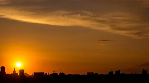 Sunrise over the city timelapse Stock Footage 51007141