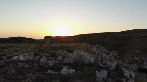 Sunrise Over The Cliff Stock Footage 95680130