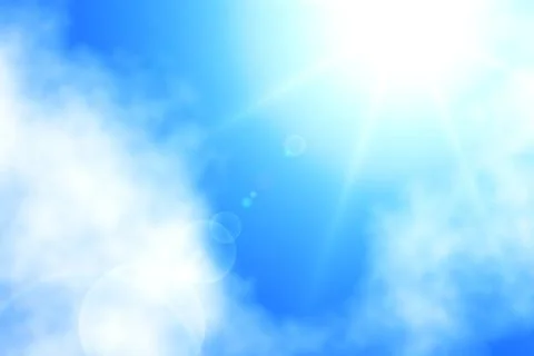 Sunrise over clouds with blue sky background Stock Illustration