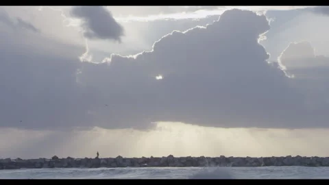 Sunrise Over Clouds in Cancun, Mexico. Caribbean Sea Stock Footage 231798228