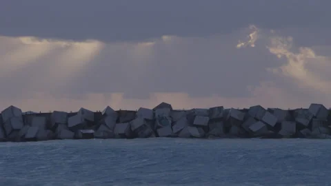 Sunrise Over Clouds in Cancun, Mexico. Caribbean Sea Stock Footage 236104450
