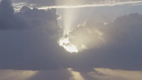 Sunrise Over Clouds in Cancun, Mexico. Caribbean Sea Stock Footage 236104667