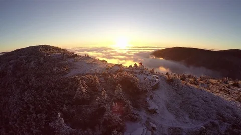 Sunrise Over The Clouds Stock Footage 72336697