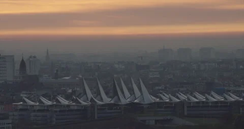 Sunrise over courthouse in Antwerp. Stock Footage 158131767