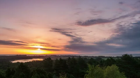 Sunrise over the Curonian Spit. Timelapse Stock Footage 67337763