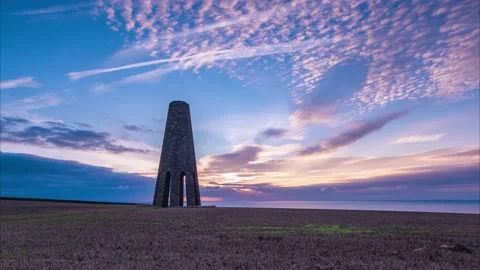 Sunrise over  Daymark from in Time Lapse, Kingswear, Devon, England, Europe 動画素材 210735994