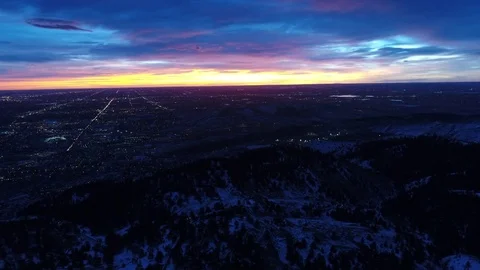 Sunrise Over The Denver Skyline Stock Footage