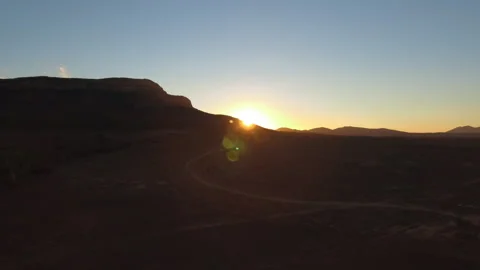 Sunrise over desert 4k drone Stock Footage 280174199