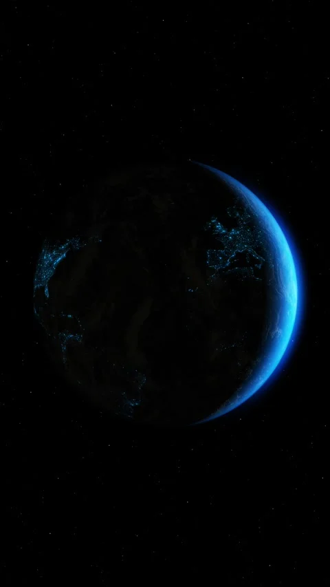 Sunrise over Earth captured from space, highlighting Europe with vibrant blue Stock-Footage 284277487