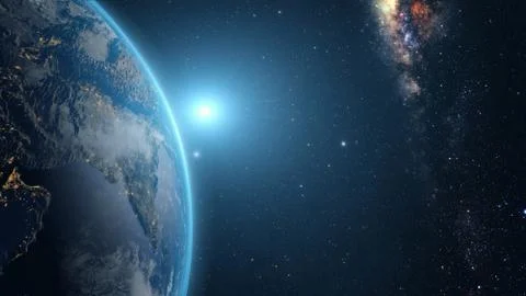 Sunrise over earth Stock Illustration