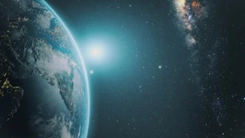 Sunrise over earth Stock Illustration
