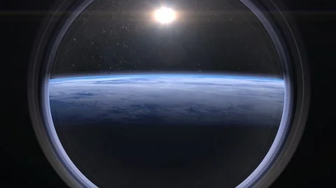 Sunrise over the Earth as seen through window of International Space Station Stock Footage 68949688