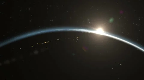 Sunrise over Earth from space Stock Footage