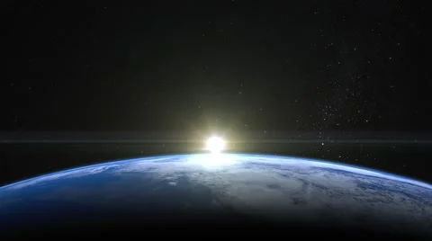 Sunrise over the Earth. View from space. 4K. Stock Footage 64100857