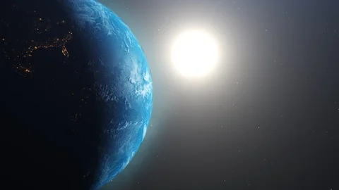 Sunrise over earth view from space Stock Footage 109477882