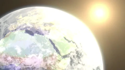 Sunrise over the Earth. View from Space Satellite. Stock Footage 159703483