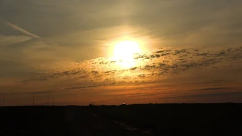 Sunrise over the field Stock Footage 274201693