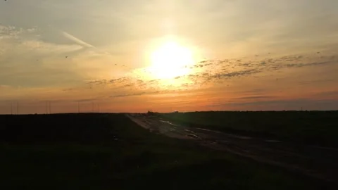 Sunrise over the field Stock Footage 274201703