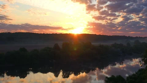Sunrise over the field Stock Footage 276343795