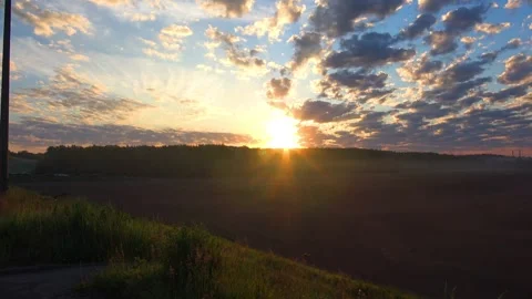 Sunrise over the field Stock Footage 276343862