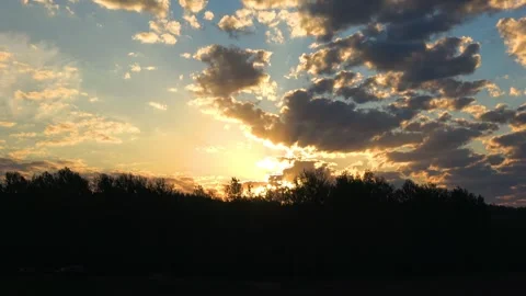 Sunrise over the field Stock Footage 276343889
