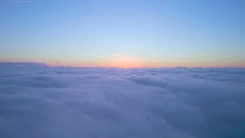Sunrise over the Fog from a drone, Devon, England, Europe Stock-Footage 163564636