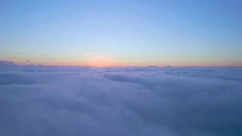 Sunrise over the Fog from a drone, Devon, England, Europe Stock-Footage 163564761