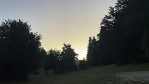 Sunrise Over Forest Camping Area in Abant Stock Footage 345520316