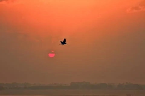Sunrise over the Ganges Stock Photos
