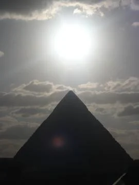 Sunrise Over the Great Pyramid at Giza Stock Photos